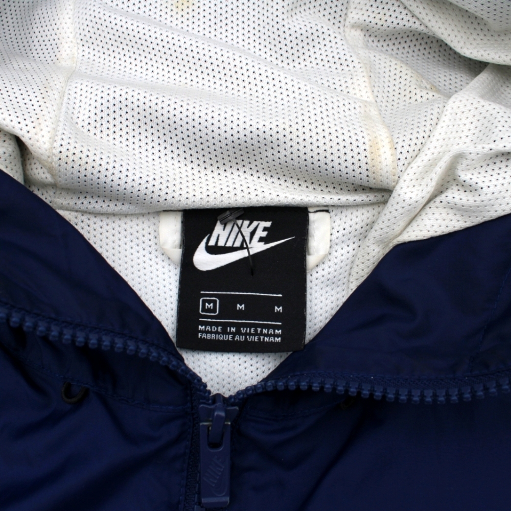 Nike Men’s Medium White Blue Navy Windbreaker Jacket - Picture 8 of 9